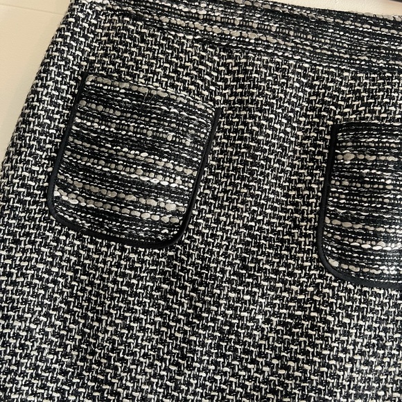 NWT-Loft Black Grey Tweed Pockets Zipper Pencil Skirt- Petite 0P - Picture 10 of 10